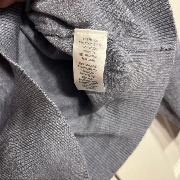 Truth by Republic Women Ruffle Shoulder Knit Sweater  Blue V-Neck Size L - Picture 7 of 9